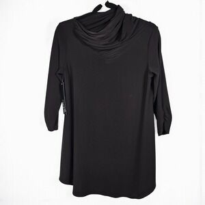 Sympli Manhattan Tunic Top Woman Size‎ 8 Cowl Neck 3/4 Sleeve Espresso Brown NWT